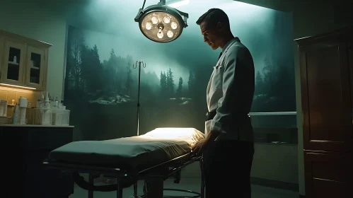 Contemplative Doctor in Hospital Setting
