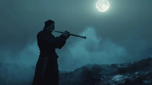 Moonlit Flute Player