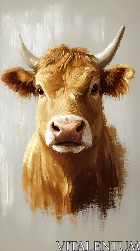 Artistic Cow Illustration AI Image