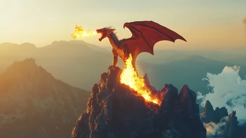 Mountain Dragon Breathing Fire
