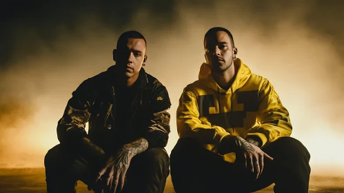 Portraits of Two Men in Contrasting Styles