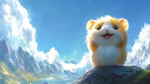 Happy Hamster On Mountain