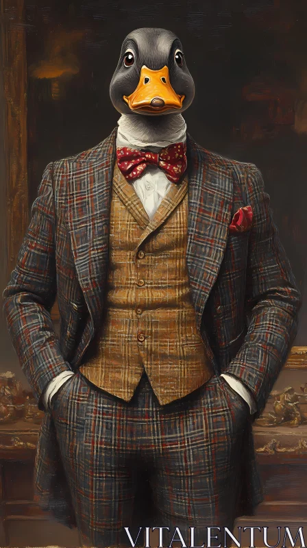 Dapper Duck Portrait AI Image