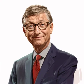 Portrait of Bill Gates in Professional Attire