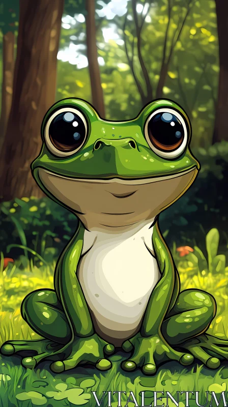 Adorable Frog Illustration AI Image