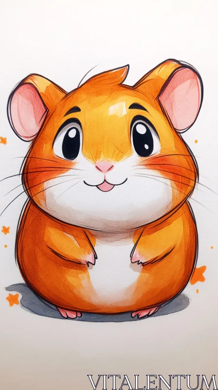 Cute Hamster Artwork AI Image