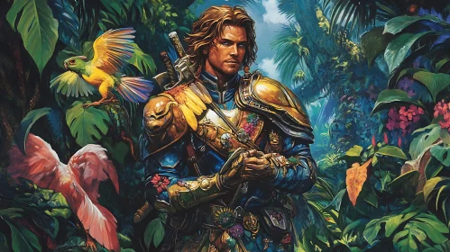 Armored Man in Tropical Paradise