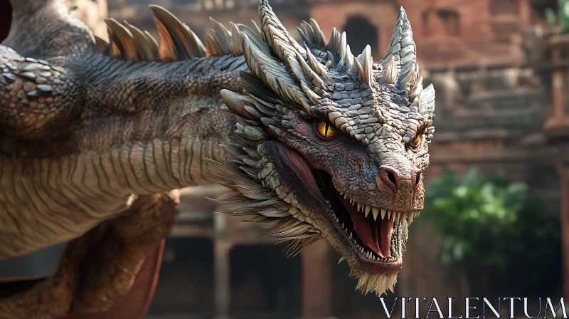 Ancient Dragon Portrait AI Image