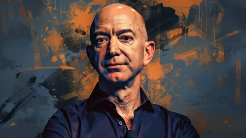 Jeff Bezos Abstract Art Portrait