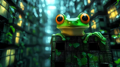 Frog in Digital Matrix World