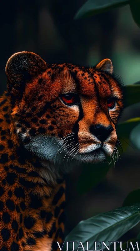 Cheetah Portrait in Nature AI Image