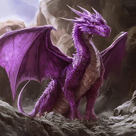 Amethyst Dragon on Rocky Perch