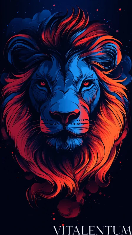 AI ART Vivid Lion Portrait Artwork