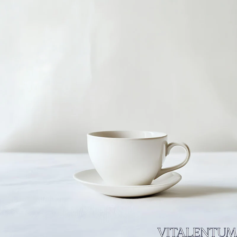 AI ART Minimalist Cup and Saucer Composition