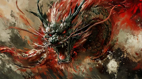 Dragon in Rage - Mythological Art