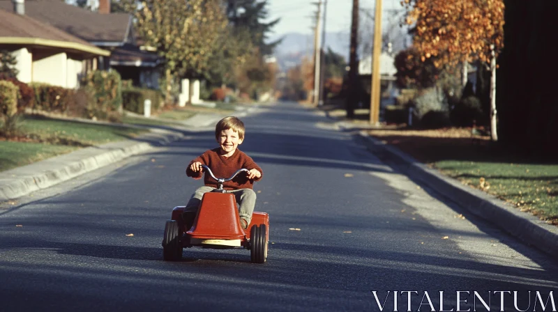 Child's Delight: Tricycle Ride AI Image