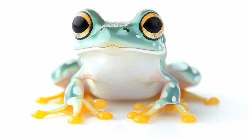 Vivid Turquoise and Orange Frog