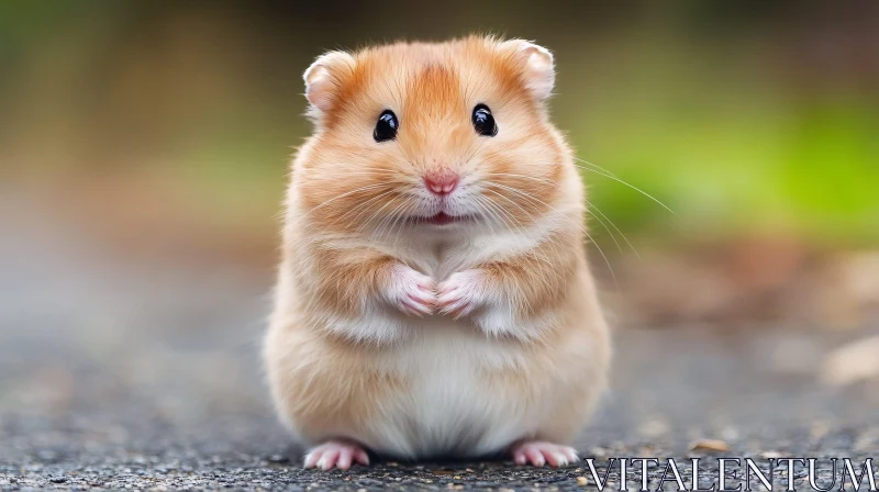 AI ART Charming Furry Hamster Close-Up