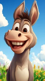 Animated Donkey Enjoying Nature