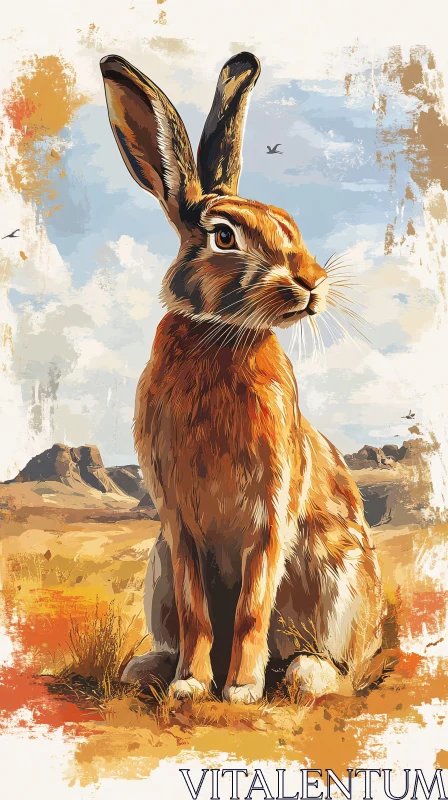 Desert Rabbit Artwork AI Image