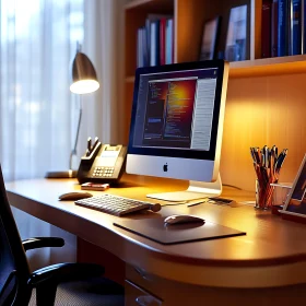 Organized Office Desk with Programming Setup