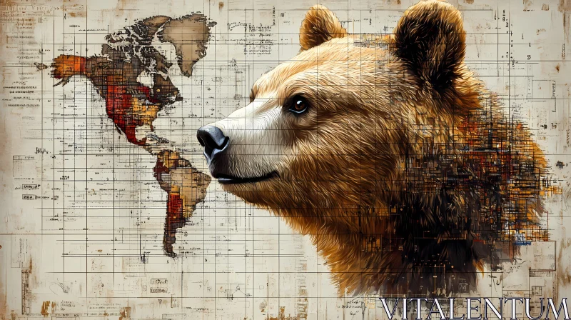 Cartographic Bear AI Image