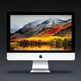 iMac with Autumnal Mountain Scenery