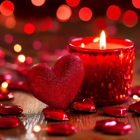 Heart and Candle Still Life
