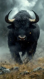 Powerful Bull in Motion