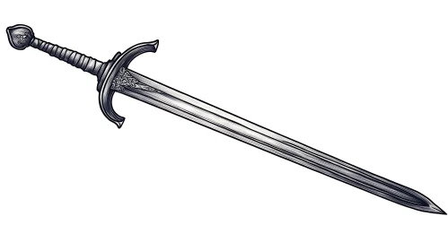 Ornate Sword on White Background