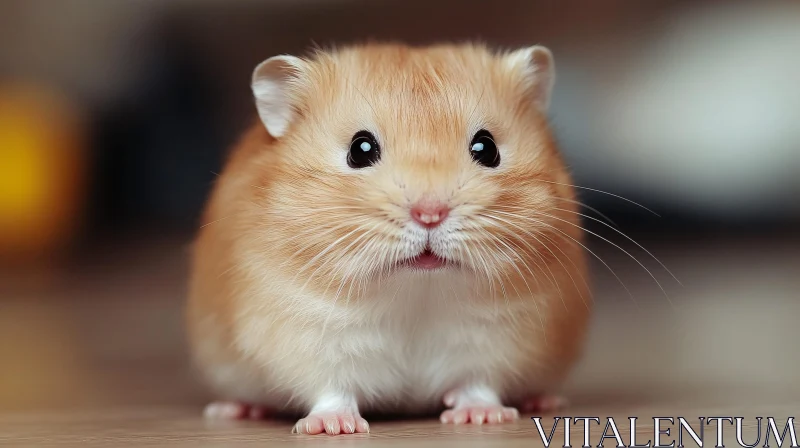 Cute Golden-Brown Hamster Focused AI Image