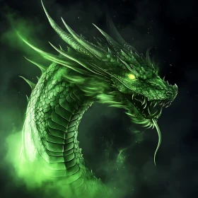 Emerald Serpent: A Dragon's Portrait