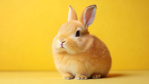 Small Fluffy Bunny in Golden Hue