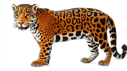 Jaguar Wildlife Art with Distinctive Spots