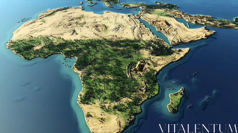 Aerial View of Africa Continent AI Image