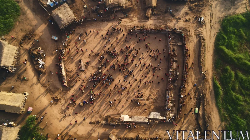 Community Gathering: An Aerial Perspective AI Image