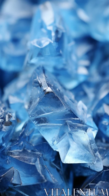 Blue Ice Fragments: An Icepunk-Inspired Artistic Display AI Image