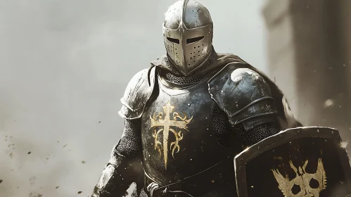 Medieval Knight Ready for Battle