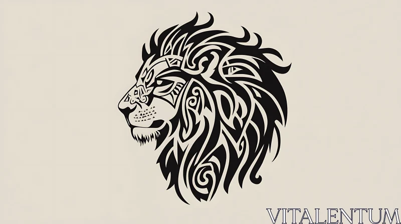 AI ART Stylized Lion Head