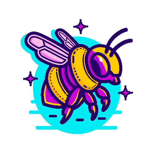 Colorful Cartoon Bee in Vector Format POD Design