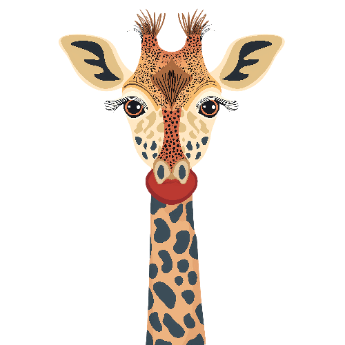 Cute Cartoon Giraffe Face Illustration for Kids