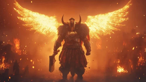 Winged Warrior in Flames