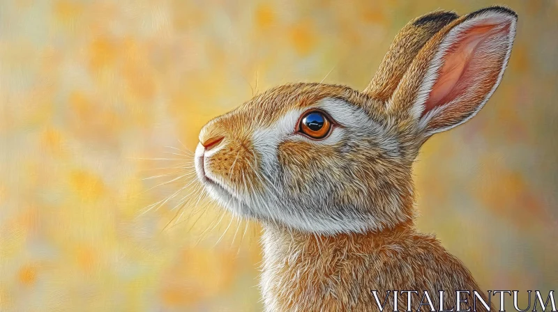 AI ART Profile View of Rabbit with Detailed Fur