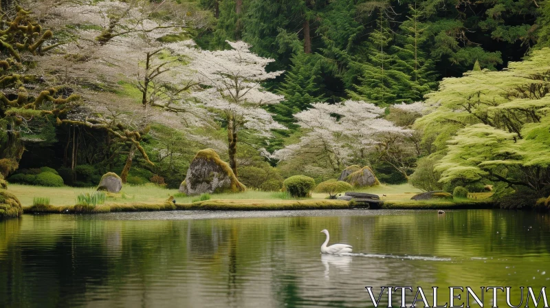 AI ART Tranquil Japanese Garden: A Serene Oasis of Nature