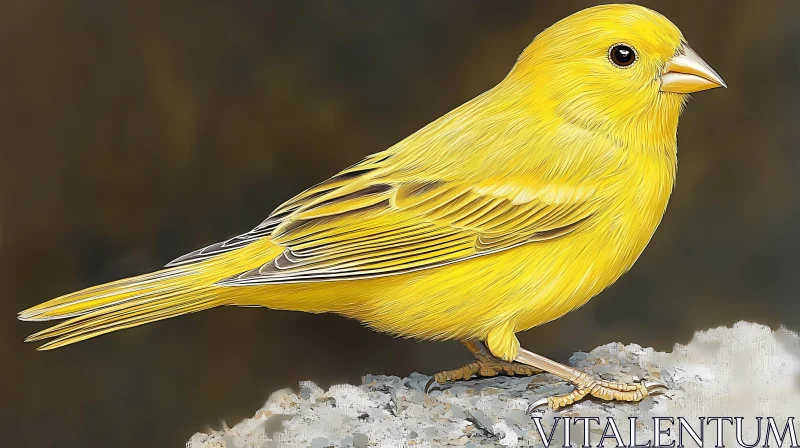 Yellow Canary in Natural Habitat AI Image