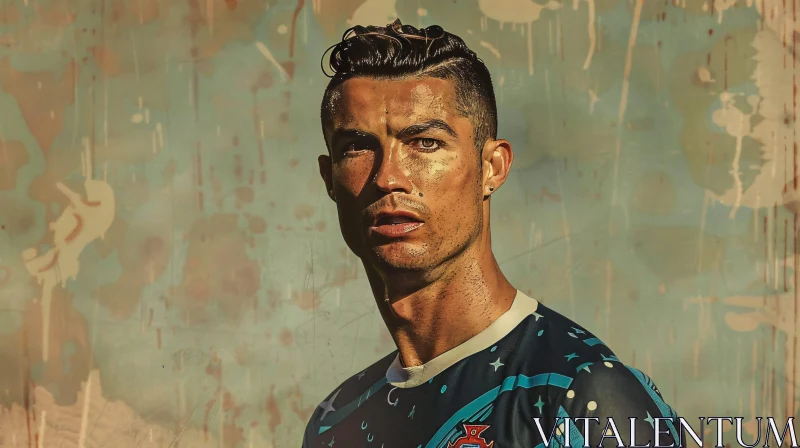 Ronaldo's Dynamic Portrait AI Image