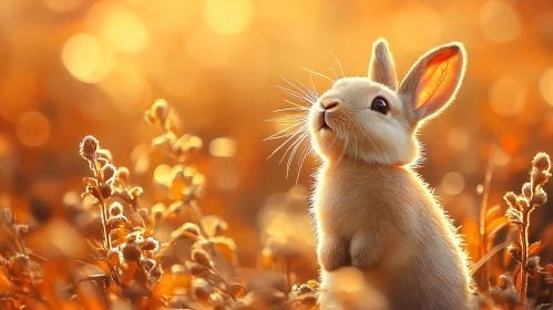 Rabbit Bathed in Golden Light