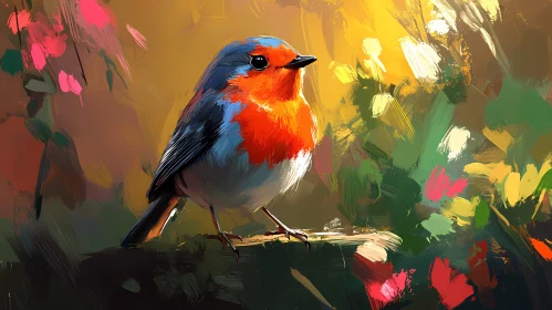 Vivid Bird Painting in Nature