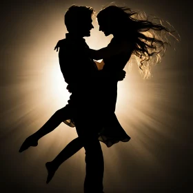 Silhouetted Embrace: Love in Radiant Light