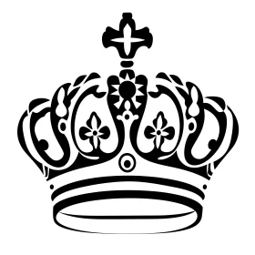 Royal Ornate Crown Design in Black and White